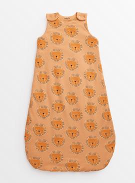 Orange Lion Head Print 1.5 Tog Sleeping Bag  