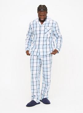 Blue Check Woven Traditional Pyjamas 