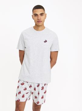 Grey Lobster Short Sleeve Pyjamas 