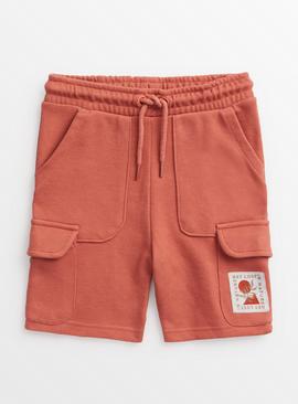 Rust Jersey Cargo Shorts 