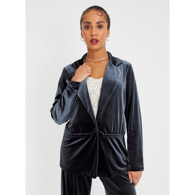 Buy Grey Velvet Coord Blazer 10 Blazers Tu