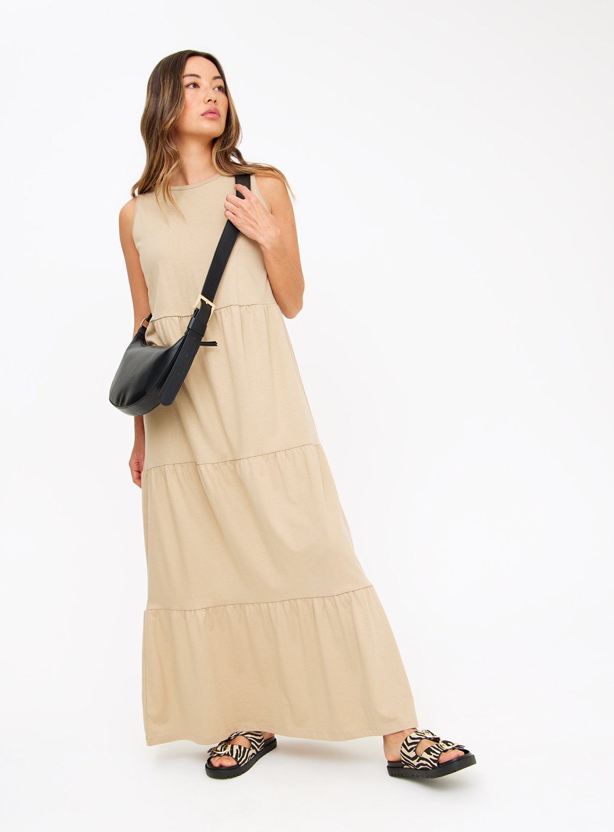 Tiered Jersey Maxi Dress 