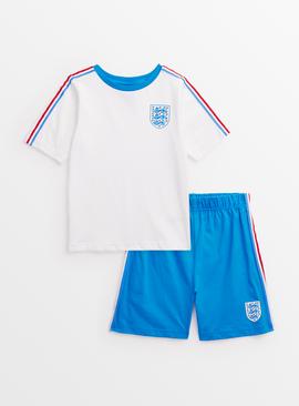Mini Me England Football Short Sleeve Pyjama Set 