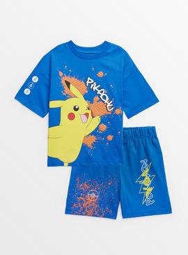 Pokemon Pikachu Blue Shortie Pyjamas 