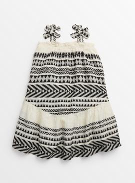 Monochrome Aztec Print Woven Dress 