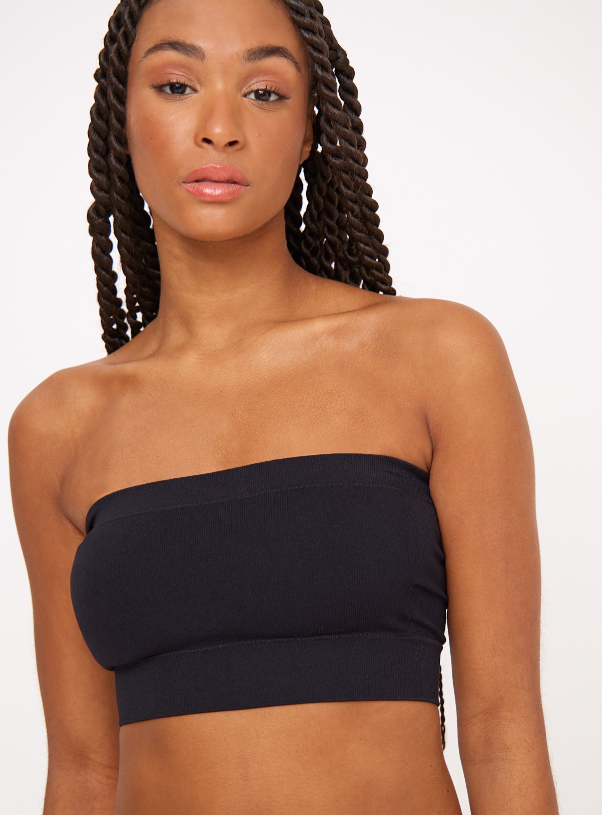 Black Seamfree Padded Bandeau Bra XL