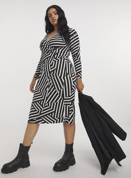 SIMPLY BE Black Supersoft Wrap Midi Dress 