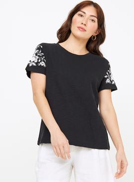 Embroidered Sleeve T-Shirt 