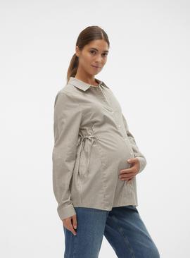 MAMALICIOUS Ebru Lia Long Sleeve Woven Maternity & Nursing Top 