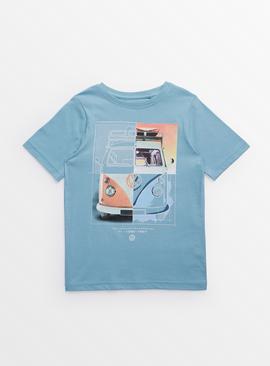 Volkswagen Blue Camper Van Graphic T-Shirt 