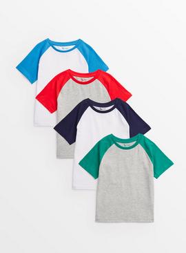 Raglan Short Sleeve T-Shirts 4 Pack 