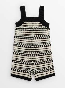 Monochrome Sleeveless Knitted Playsuit 