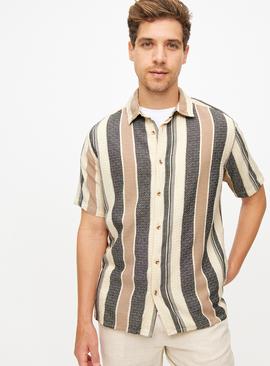 Stone Stripe Textured Shirt 