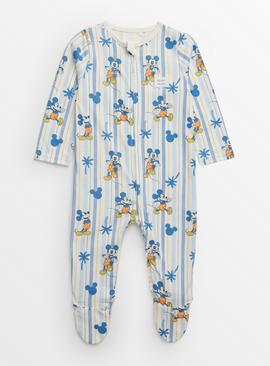 Disney Mickey Mouse Blue Stripe Sleepsuit  
