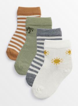 Safari & Stripe Socks 4 Pack  