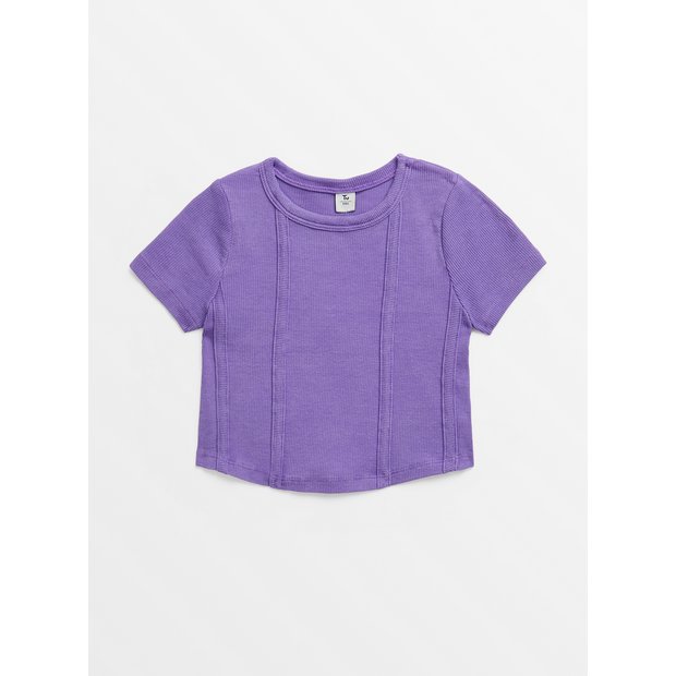 Plain Seam Free Crop Tops 2 Pack, Kids, George at ASDA