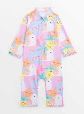 Pink Seagull Print Sunsuit 6 years