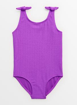 Purple Textured Swimsuit 