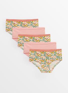 Pink Jungle Print Shorts-Style Briefs 5 Pack  