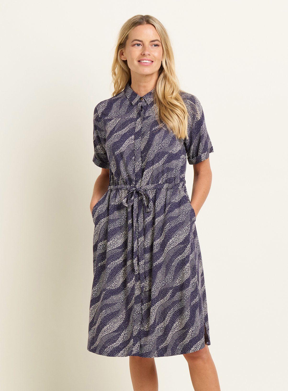BRAKEBURN Flowing Dots Shirt Dress