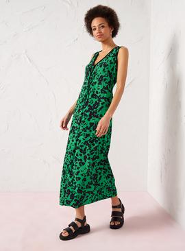 EVERBELLE Green Animal Print Sleeveless Twist Dress 
