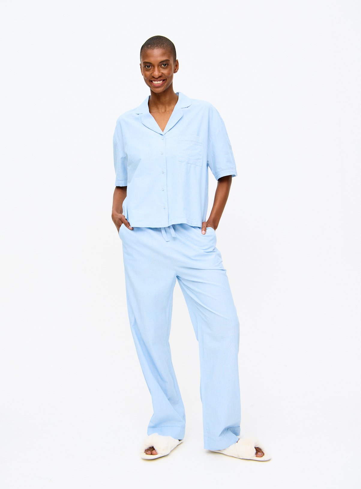 Blue Chambray Traditional Pyjamas 
