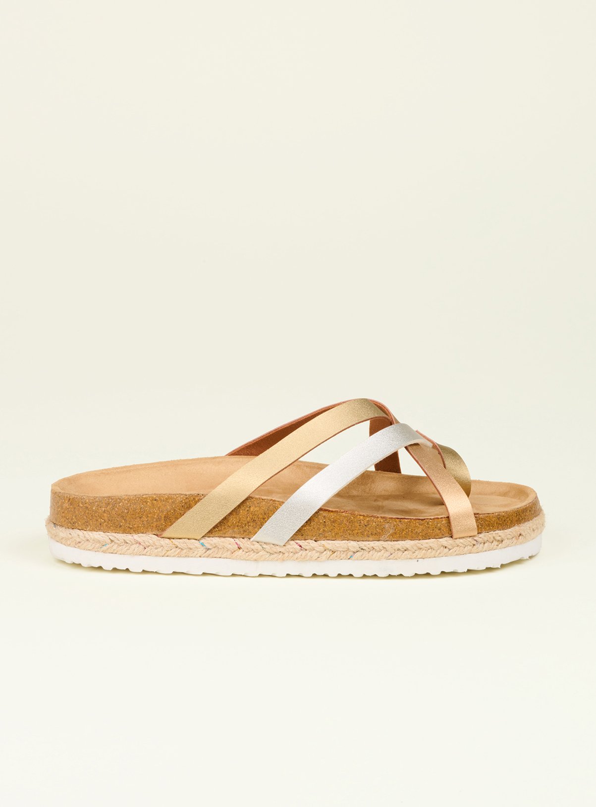 BRAKEBURN Metallic Multi Strap Sandal 