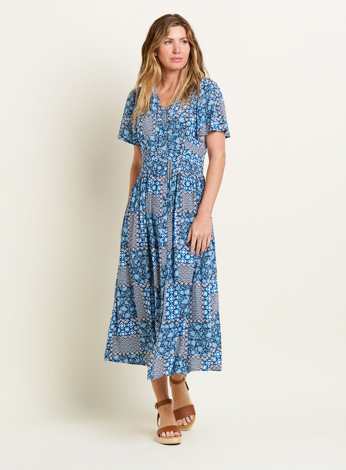 BRAKEBURN Folk Floral Patchwork Dress 