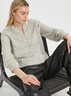Knitted Zip-Through Cardigan 
