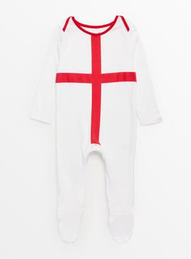 White England St George's Cross Sleepsuit 