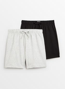 Black & Grey Marl Pyjama Shorts 2 Pack 