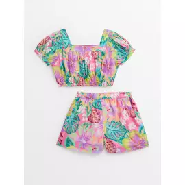 Floral Print Woven Top & Shorts Set