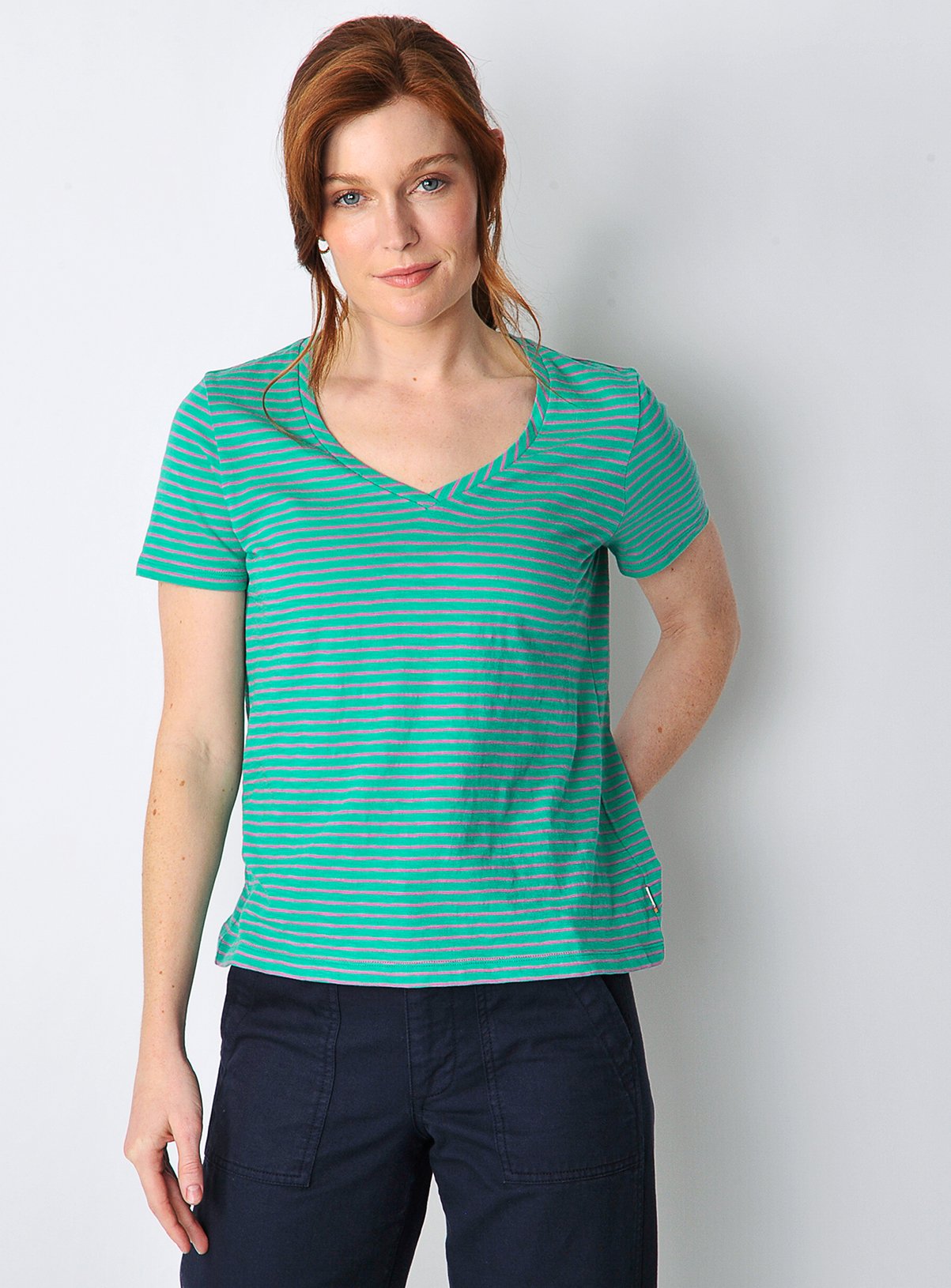 BURGS Brocton Womens V Neck T Shirt Multi Coloured 