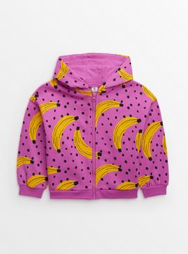 Pink Banana Spot Print Hoodie 