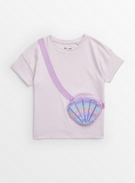 Lilac Shell Bag Design T-Shirt 