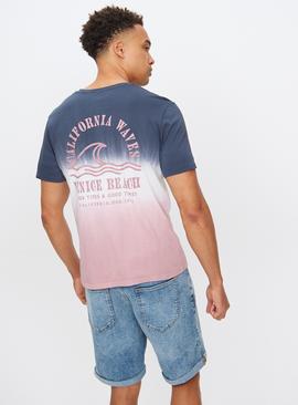 Navy & Pink Tie Dye T-Shirt 