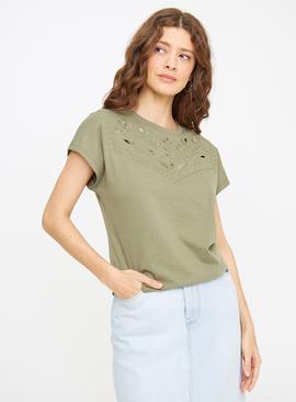 Cut Out Broderie T-Shirt 