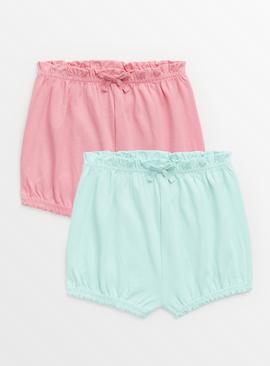Turquoise & Pink Bloomer Shorts 2 Pack  