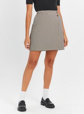 Monochrome Dogtooth Mini Skirt  