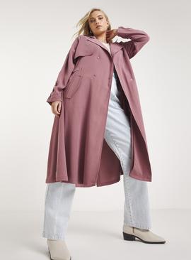 SIMPLY BE Ruched Sleeve Trench Coat 
