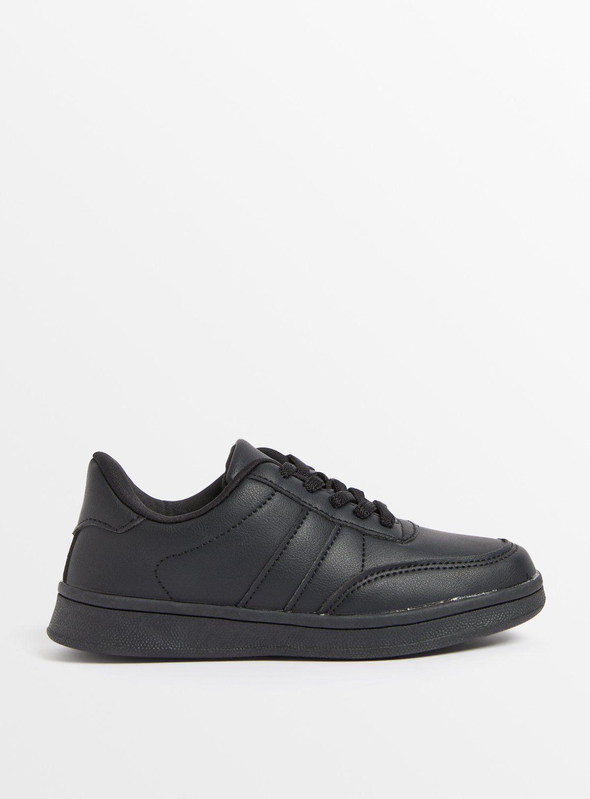 Black Retro Style Lace Up Trainers 