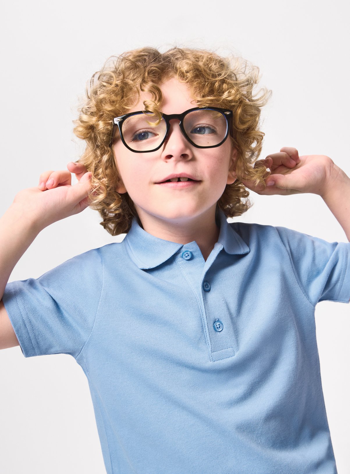 5 Pack Blue Unisex Polo Shirts 9 years