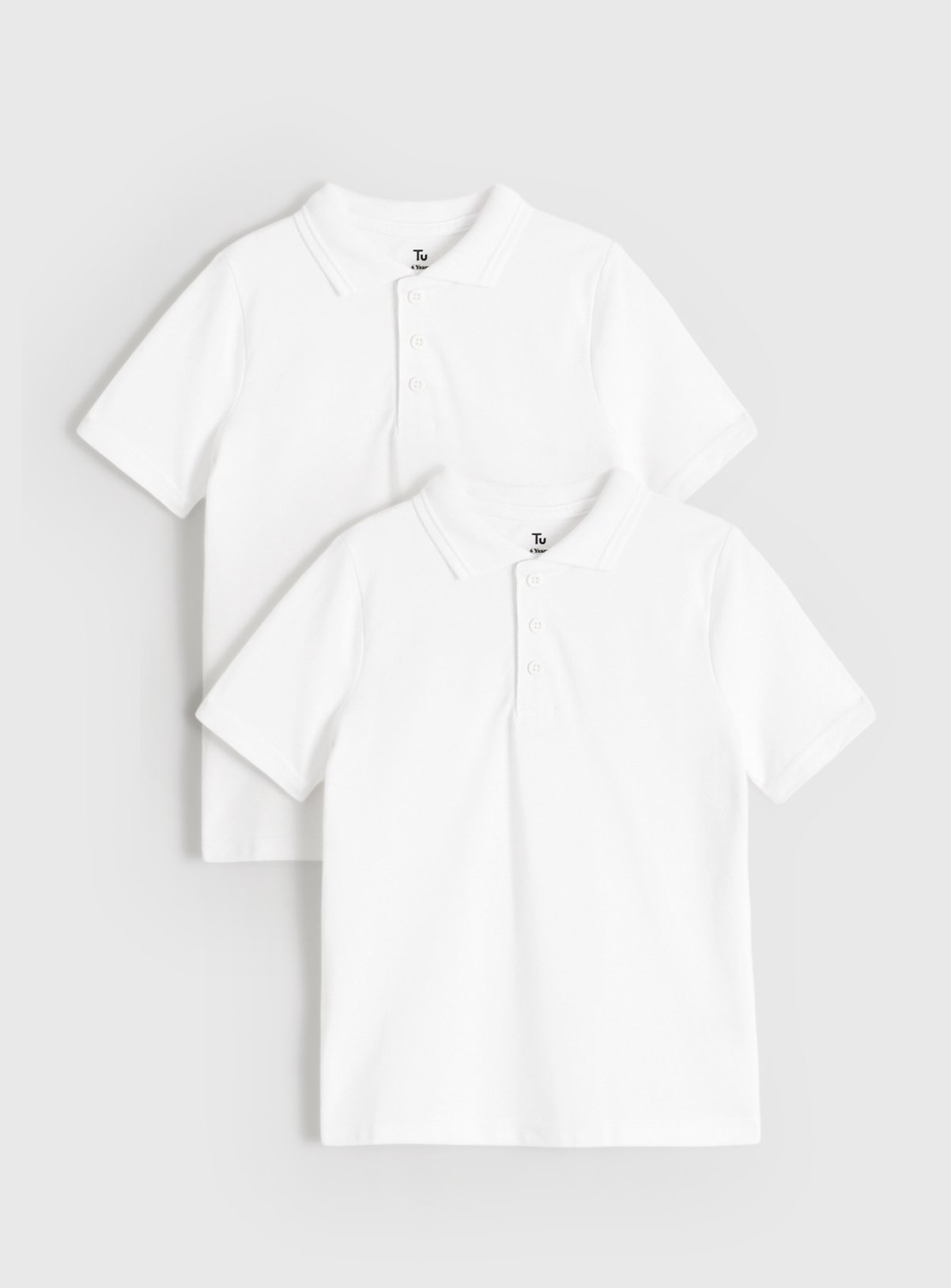 2 Pack Unisex White 'Dress with Ease' Short Sleeve Polo Shirts 