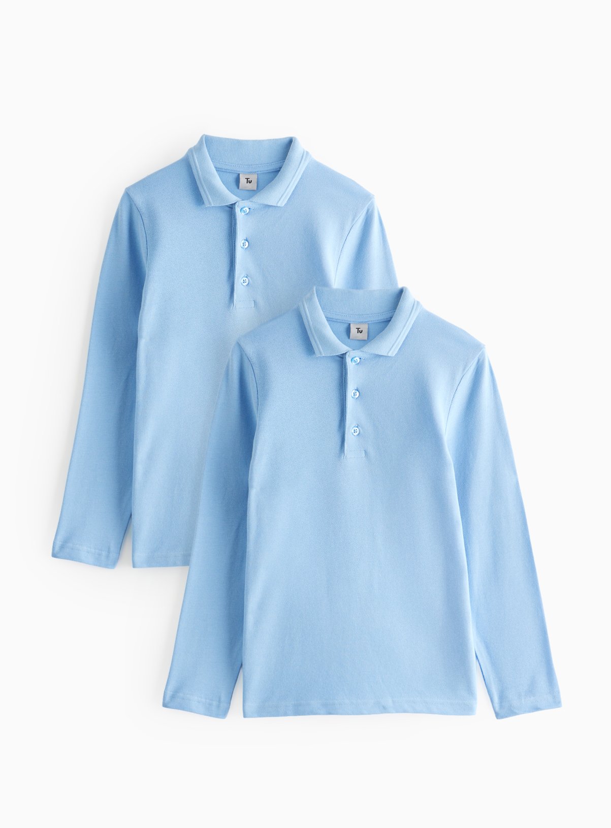 2 Pack Unisex Blue Polo Shirts 