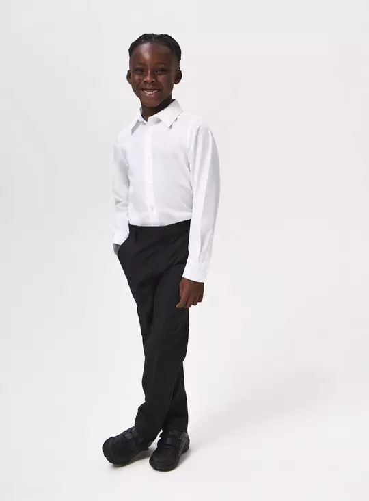2 Pack Slim Fit Woven Trousers with Reinforced Knees & Extendable Hem