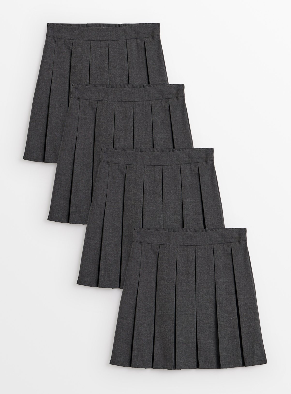 4 Pack Grey Pleated Skirts 11 years