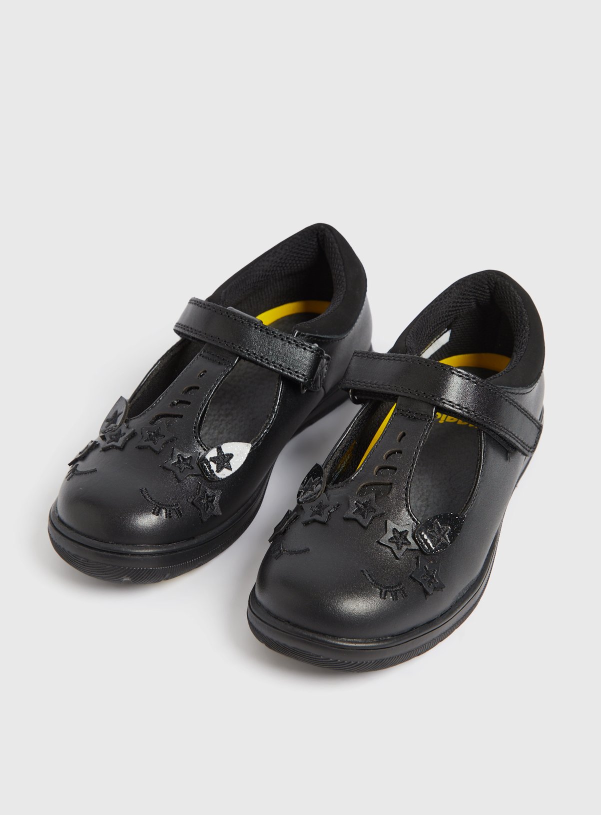 Magic Feet Black Unicorn Leather T Bar Shoes
