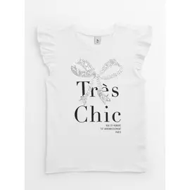 White Tres Chic Sequin Bow T-Shirt