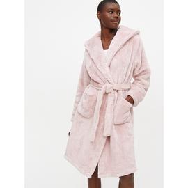 Buy Pink Fluffy Hooded Dressing Gown L Dressing gowns Argos