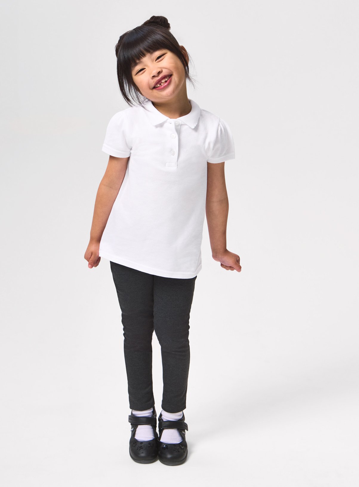 2 Pack White Polo Shirts with Perfect White 8 years